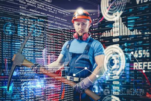 A miner closely monitors the performance metrics of several mining rigs.