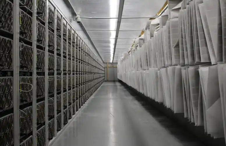 Aerial view of a large-scale mining farm, showcasing the vastness and complexity of such operations.
