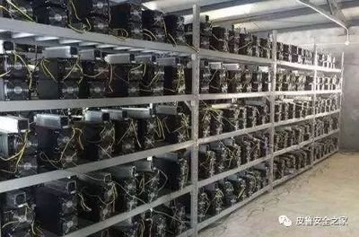 An expansive mining farm with rows of efficient miners and rigs, optimized for cryptocurrencies like BTC and ETH