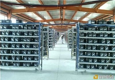 Aerial view of a mining farm