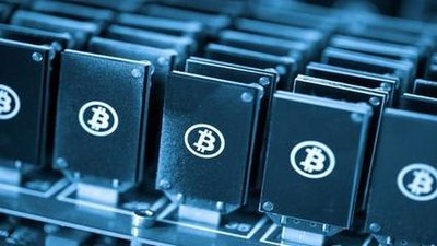A powerful Bitcoin mining rig with multiple GPUs working in tandem.